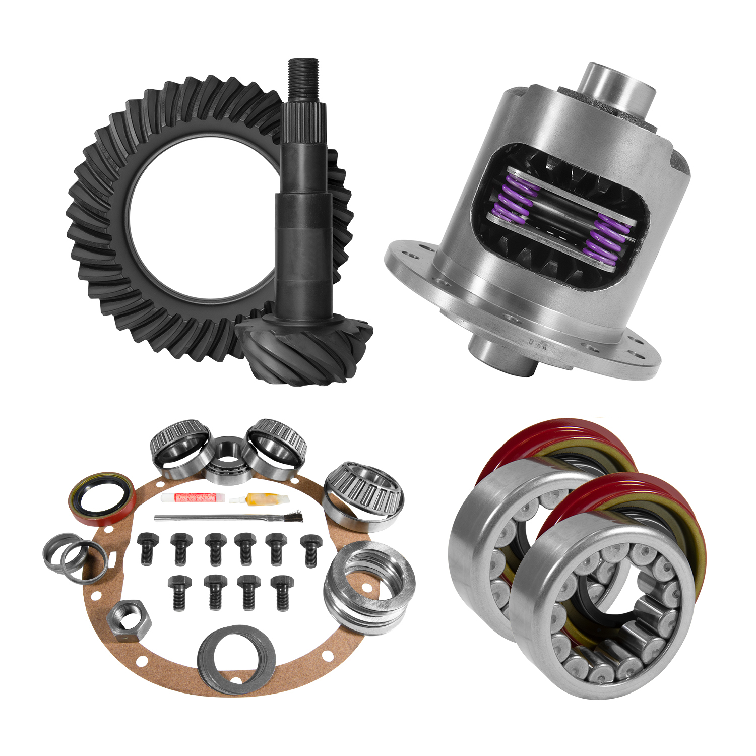 8.5" GM 4.11 Rear Ring & Pinion, Install Kit, 30spl Posi, Axle Bearings & Seals 