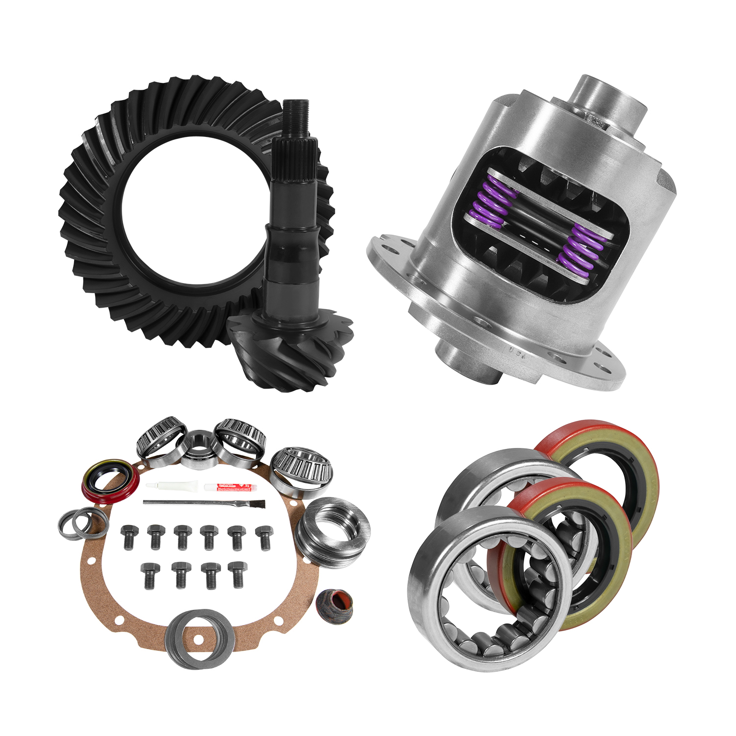 8.8" Ford 4.88 Rear Ring & Pinion, Install Kit, 31spl Posi, 2.53" Axle Bearings 