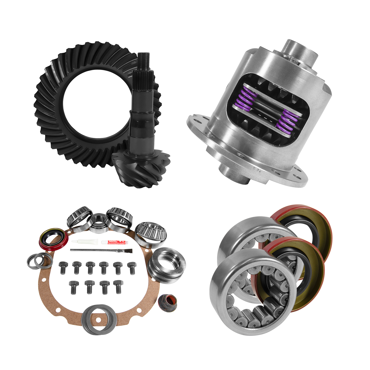 8.8" Ford 3.55 Rear Ring & Pinion, Install Kit, 31spl Posi, 2.99" Axle Bearings 