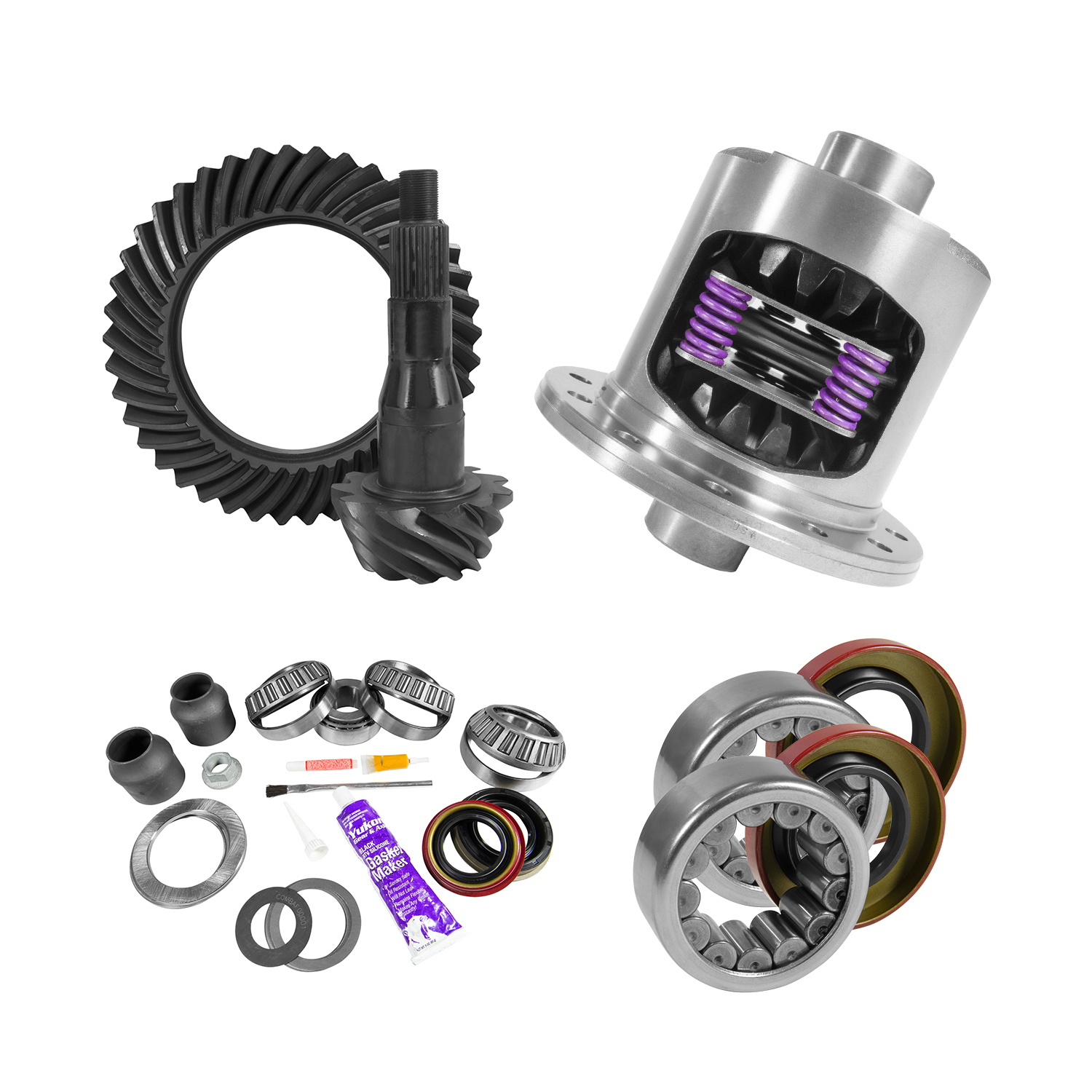 9.75" Ford 3.55 Rear Ring & Pinion, Install Kit, 34spl Posi, 2.99" Axle Bearing 