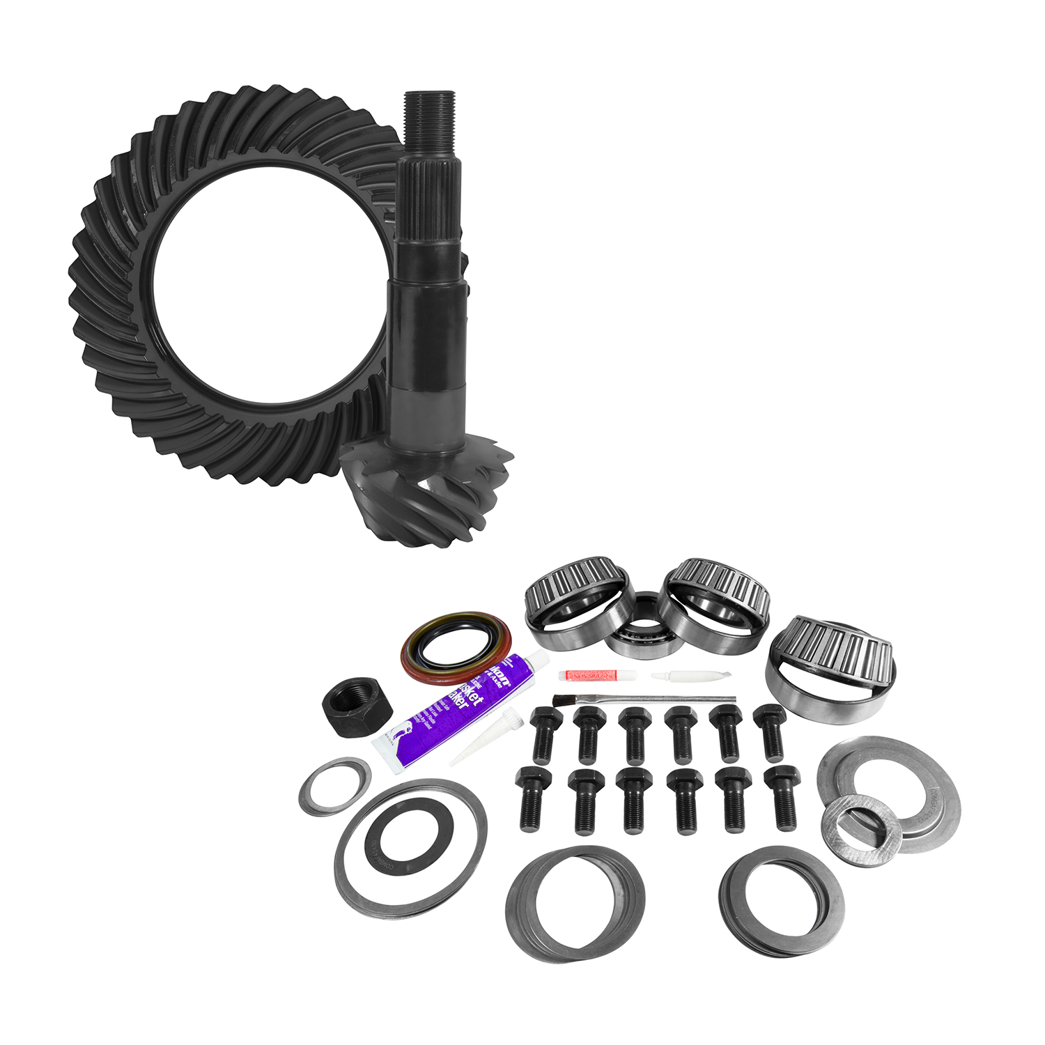 11.25" Dana 80 3.54 Rear Ring & Pinion, Install Kit, 4.125" OD Head Bearing 