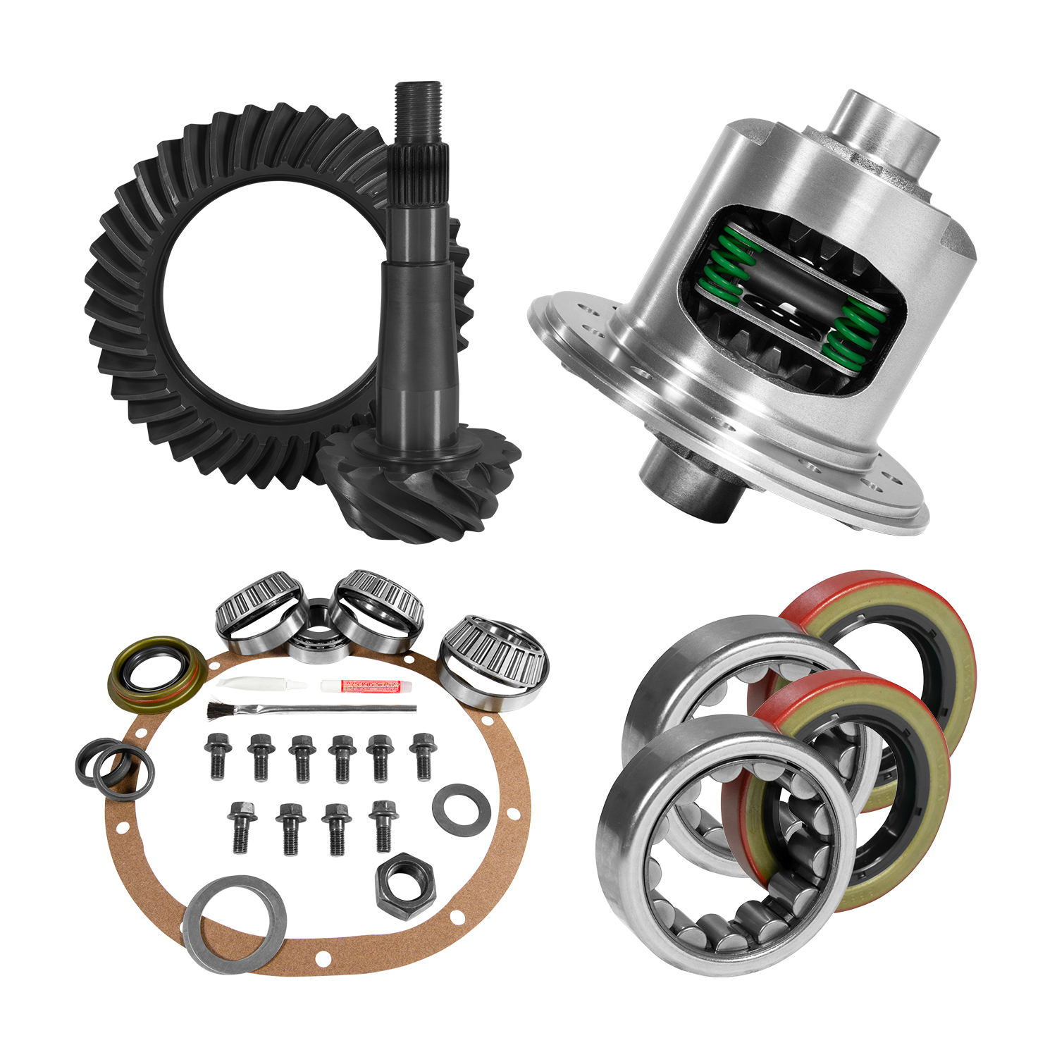 8.25" CHY 4.56 Rear Ring & Pinion, Install Kit, Posi, 1.618" ID Axle Bearings 