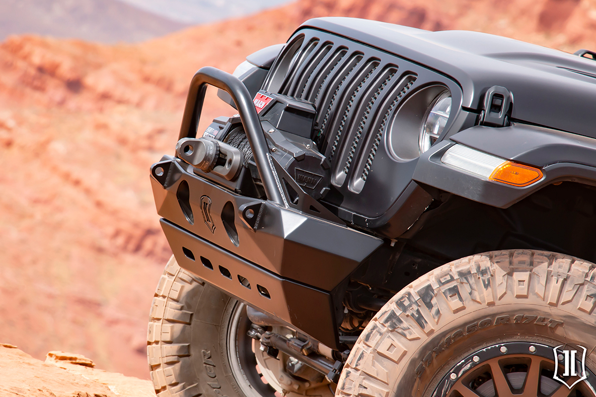 ICON Pro Series ‘18-Up JL / ’20-Up Jeep JT Front Bumper w/Bars & Tabs