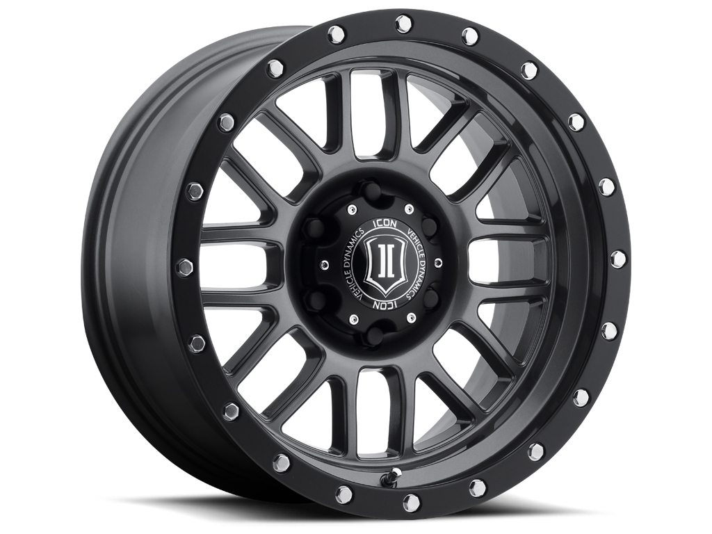 ICON Alloys Alpha, Gun Metal, 17 x 8.5 / 6 x 135, 6mm Offset, 5" BS