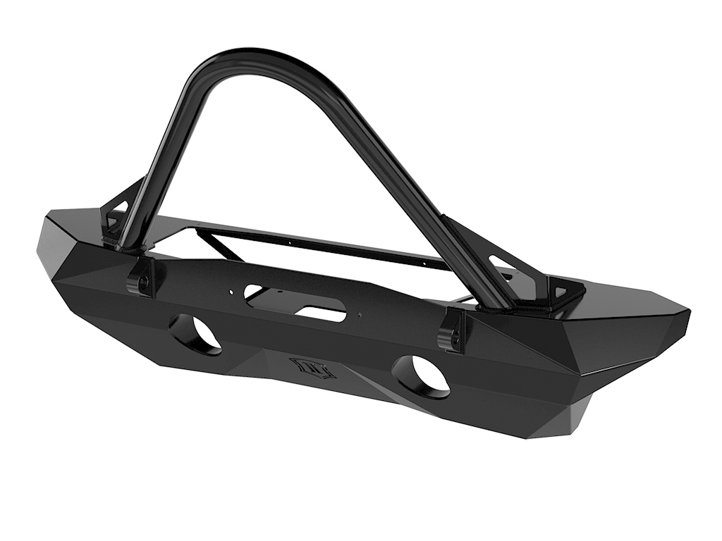 ICON Pro Series 07-18 JK Recessed Mid Width Winch Front Bumper w/Stinger & Tabs