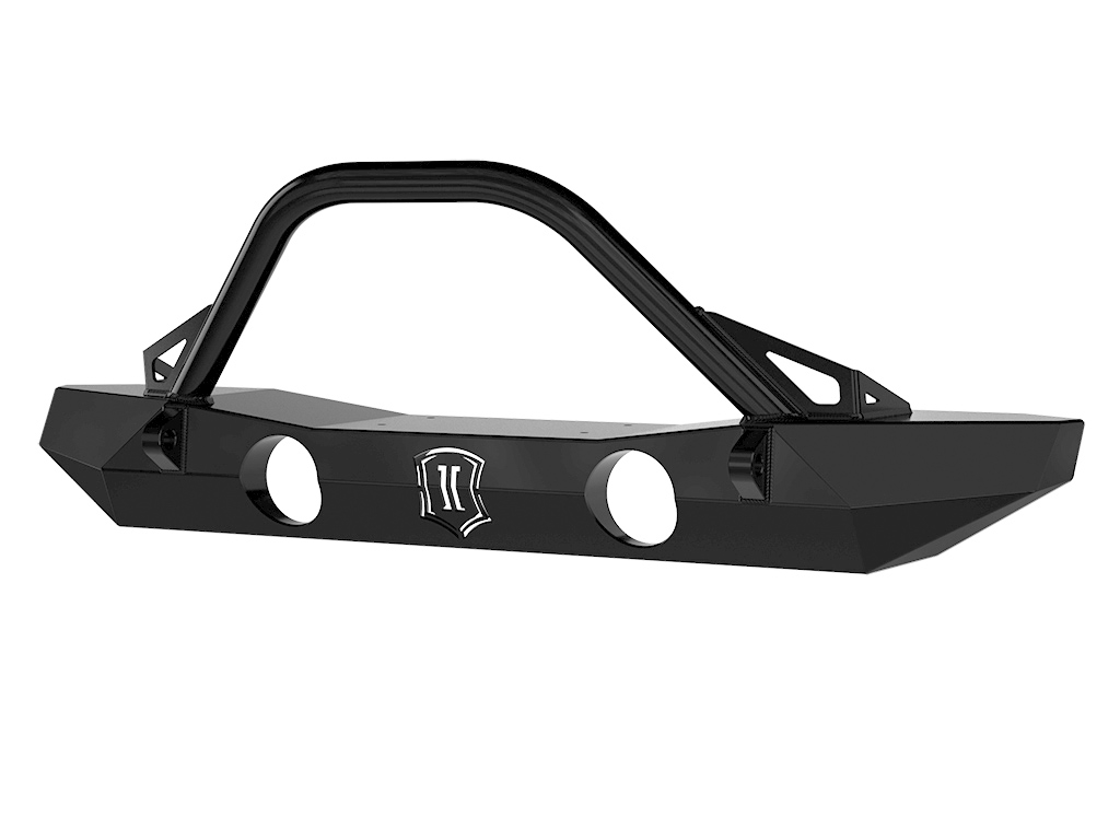 ICON Impact Armor 07-18 Jeep JK Pro Series Mid Width Front Bumper w/Bar & Tabs