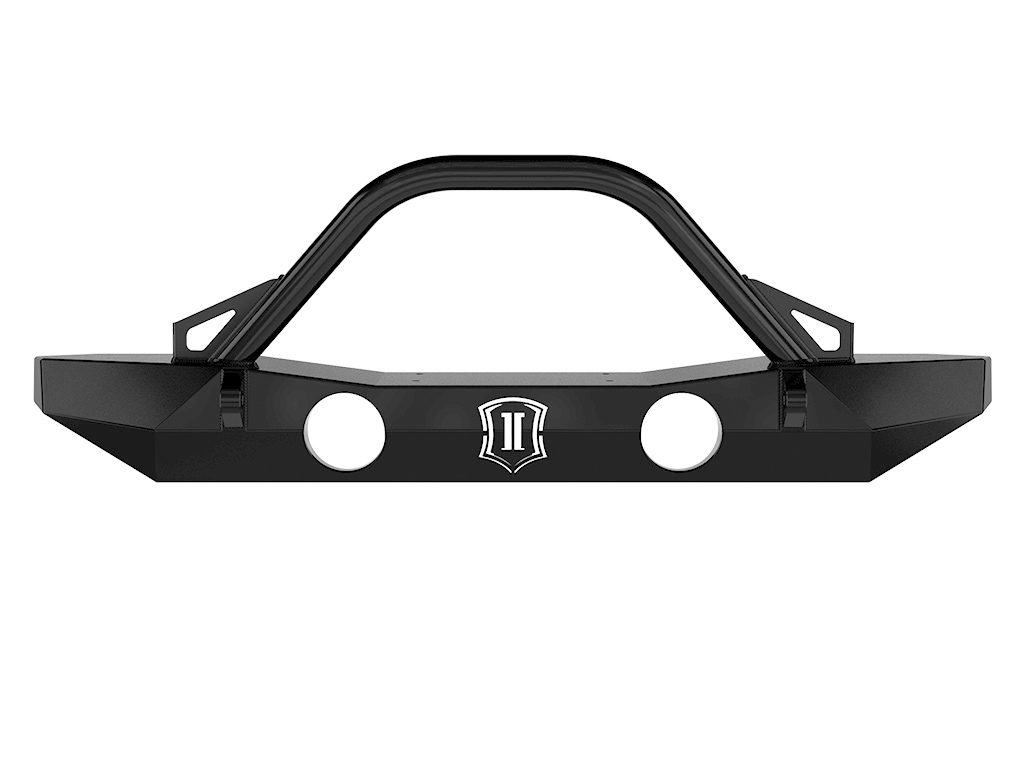 ICON Impact Armor 07-18 Jeep JK Pro Series Mid Width Front Bumper w/Bar & Tabs