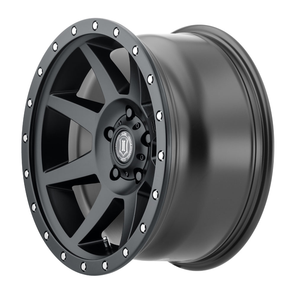 ICON Alloys Rebound, Satin Black, 17 x 8.5, 5 X 4.5, 0MM Offset, 4.75" BS