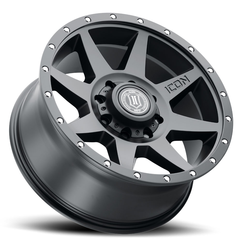 ICON Alloys Rebound, Satin Black, 20 x 9 / 8 x 6.5, 12mm Offset, 5.5" BS