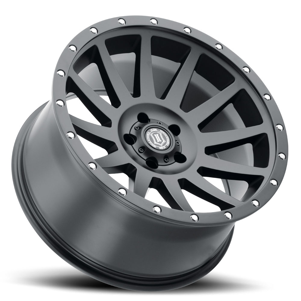 ICON Alloys Compression, Satin Black, 20 x 10 / 6 x 135, -19mm Offset, 4.75" BS