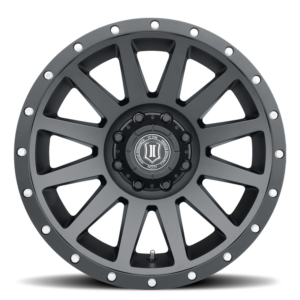 ICON Alloys Compression, Satin Black, 20 x 10 / 8 x 6.5, -19mm Offset, 4.75" BS