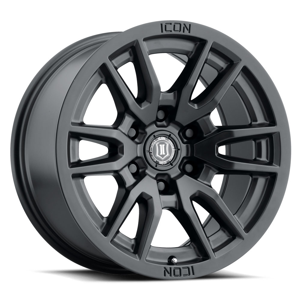 ICON Alloys Vector 6, Satin Black, 17 x 8.5 / 6 x 135, 6mm Offset, 5" BS