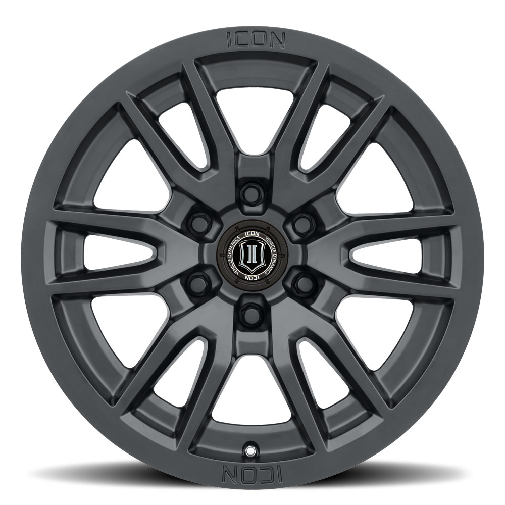 ICON Alloys Vector 6, Satin Black, 17 x 8.5 / 6 x 135, 6mm Offset, 5" BS