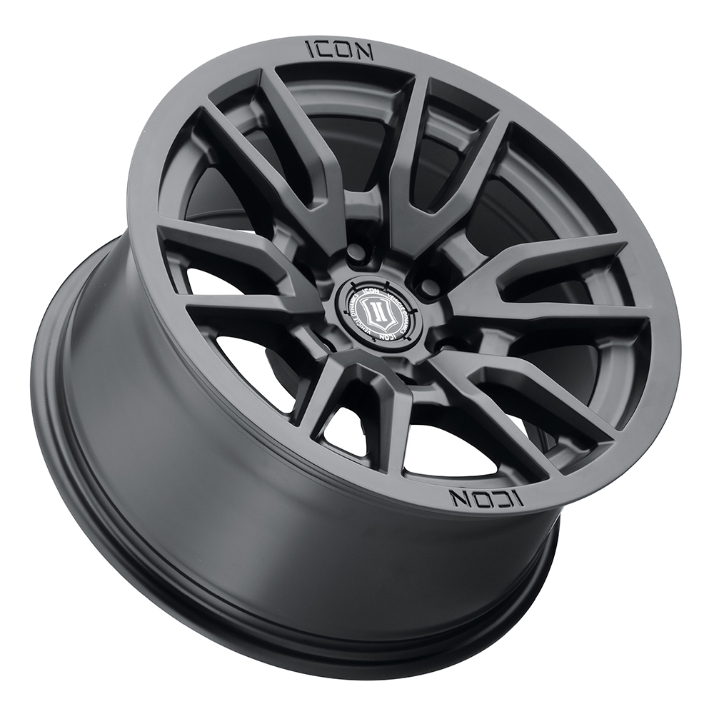 ICON Alloys Vector 6, Satin Black, 17 x 8.5 / 6 x 5.5, 0mm Offset, 4.75" BS