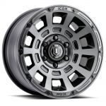 ICON Alloys Thrust, Smoked Satin Black, 17 x 8.5 / 5 x 5, -6mm Offset, 4.5" BS