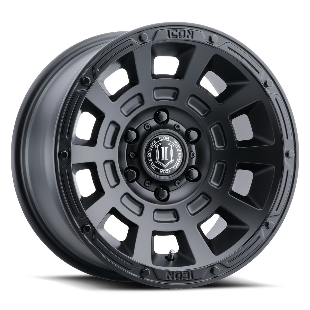 ICON Alloys Thrust, Satin Black, 17 x 8.5 / 6 x 5.5, 0mm Offset, 4.75" BS