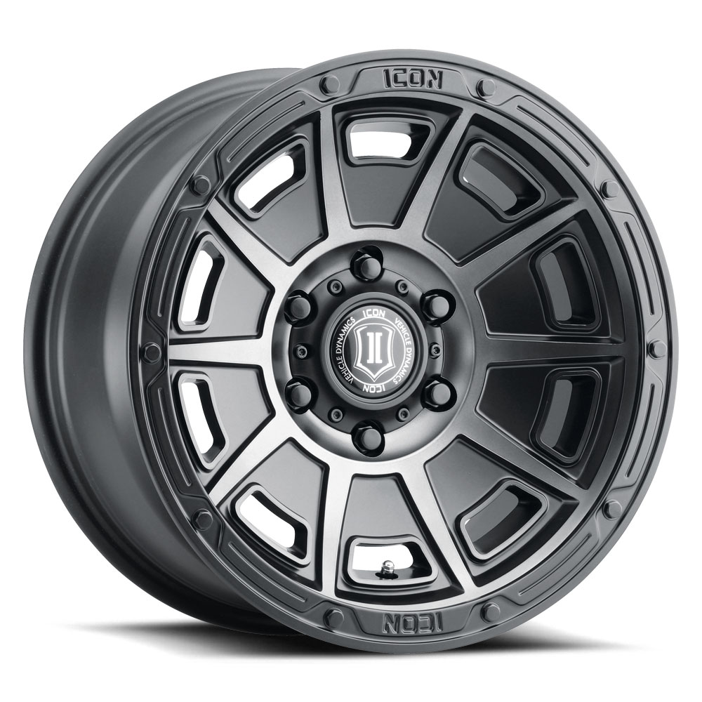 ICON Alloys Victory, Smoked Satin Black, 17 x 8.5 / 6 x 135, 6mm Offset, 5" BS