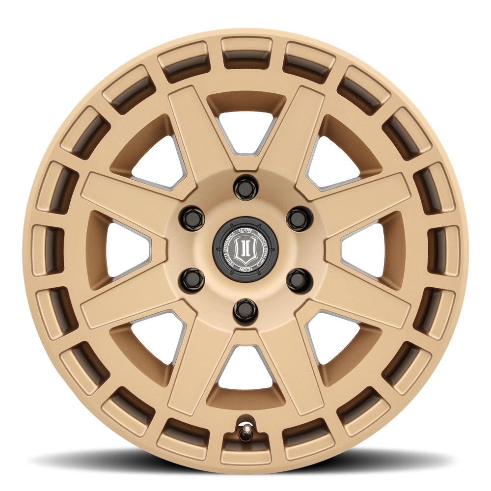 ICON Alloys Compass, Satin Brass, 17 x 8.5 / 6 x 135, 6mm Offset, 5" BS