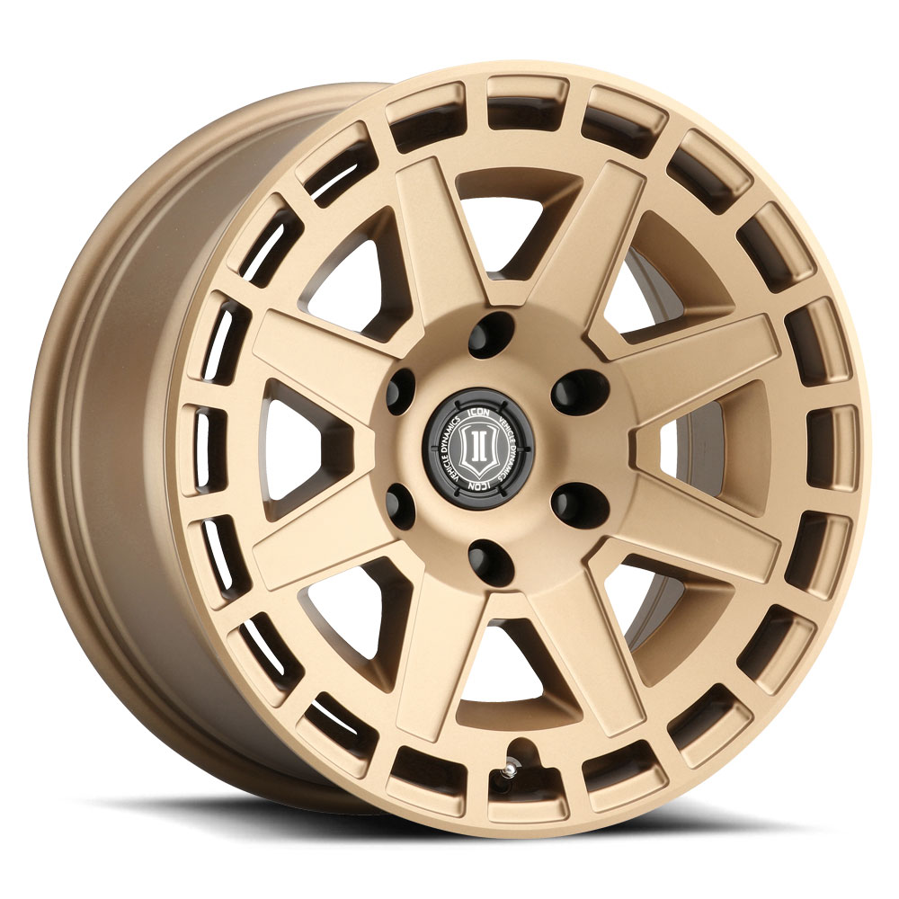 ICON Alloys Compass, Satin Brass, 17 x 8.5 / 6 x 135, 6mm Offset, 5" BS