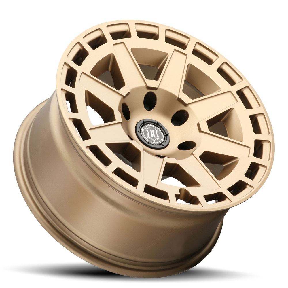 ICON Alloys Compass, Satin Brass, 17 x 8.5 / 5 x 5, -6mm Offset, 4.5" BS