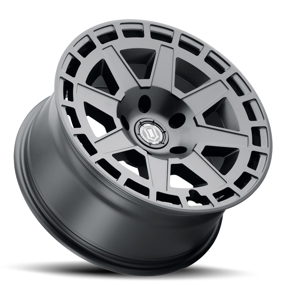 ICON Alloys Compass, Satin Black, 17 x 8.5 / 5 x 5, -6mm Offset, 4.5" BS