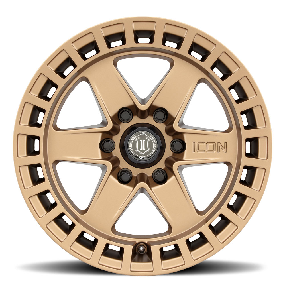 ICON Alloys Raider, Satin Brass, 17 x 8.5 / 6 x 135, 6mm Offset, 5" BS