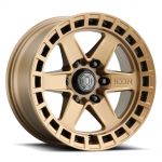 ICON Alloys Raider, Satin Brass, 17 x 8.5 / 6 x 135, 6mm Offset, 5" BS