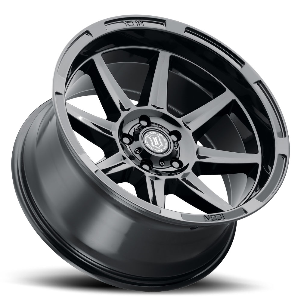 ICON Alloys Bandit, Gloss Black, 20 x 10 / 5 x 5, -24mm Offset, 4.5" BS