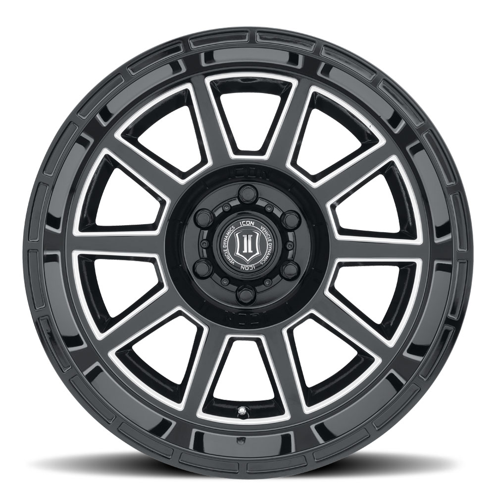 ICON Alloys Recoil, Gloss Black w/Milled Windows, 20x10 / 5x5, -24mm OS, 4.5" BS