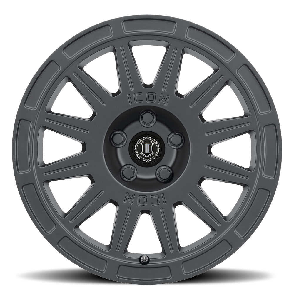 ICON Alloys Ricochet, Satin Black, 15 x 7 / 5 x 100, 15mm Offset, 4.6" BS