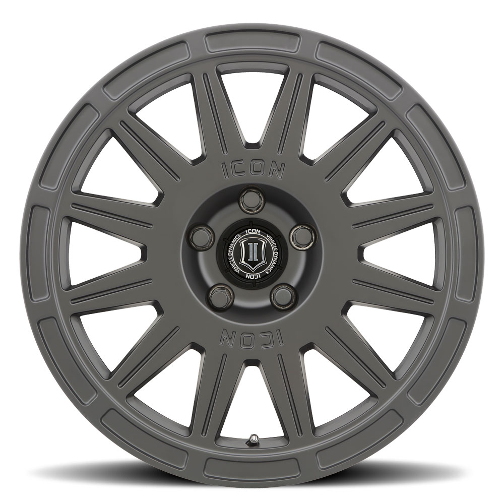 ICON Alloys Ricochet, Satin Black, 17 x 8 / 5 x 108, 38mm Offset, 6" BS