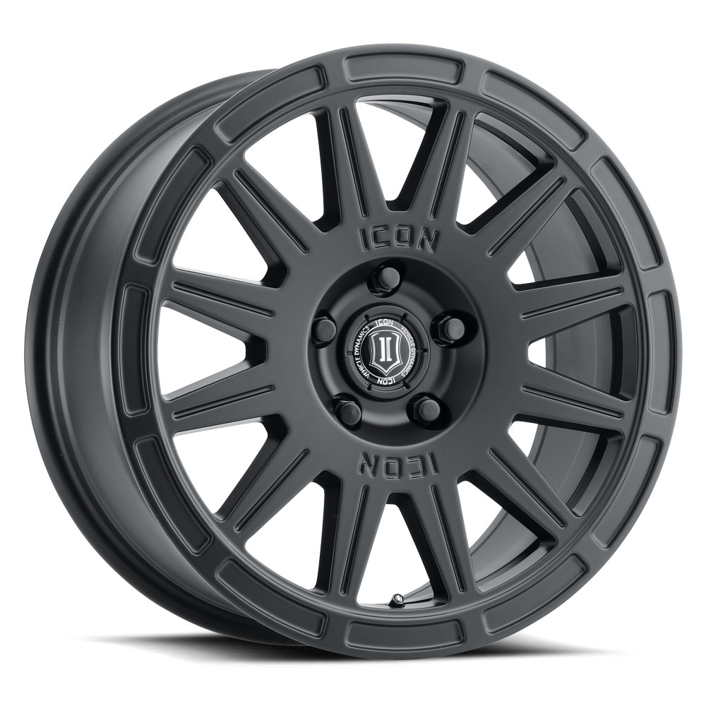 ICON Alloys Ricochet, Satin Black, 17 x 8 / 5 x 108, 38mm Offset, 6" BS