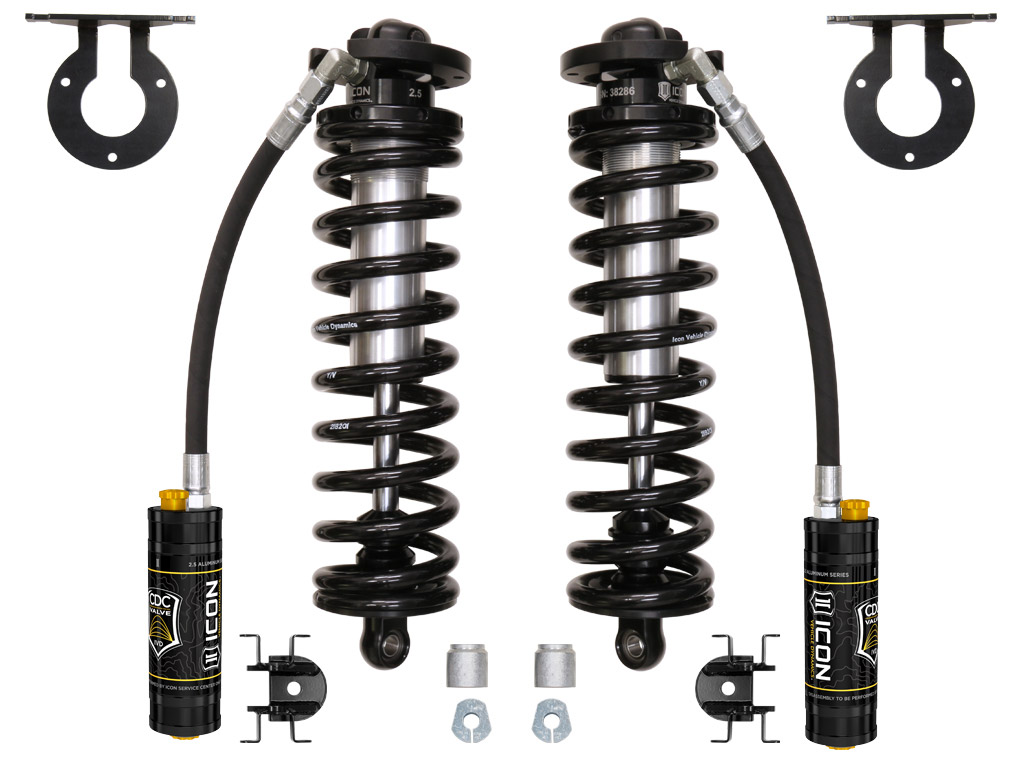 ICON 2005-2024 Ford F-250/F-350 Super Duty 4WD, 2.5” Lift, 2.5 VS Remote Reservoir w/ CDCV Coilover Conversion Kit