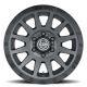 ICON Alloys Compression, Double Black, 17 x 8.5 / 5 x 5, -6mm Offset, 4.5" BS