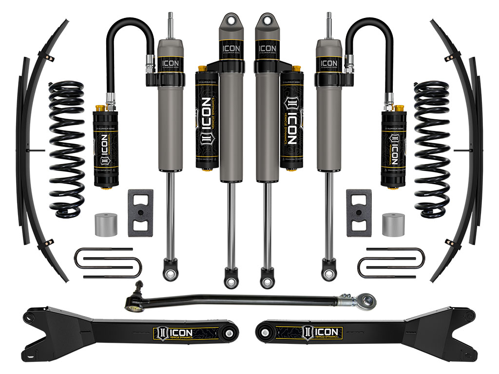 ICON 2023-2024 Ford F-250/F-350 Super Duty 4WD Diesel, 2.5" Lift, Stage 4 Suspension System w/ Radius Arms and Expansion Packs