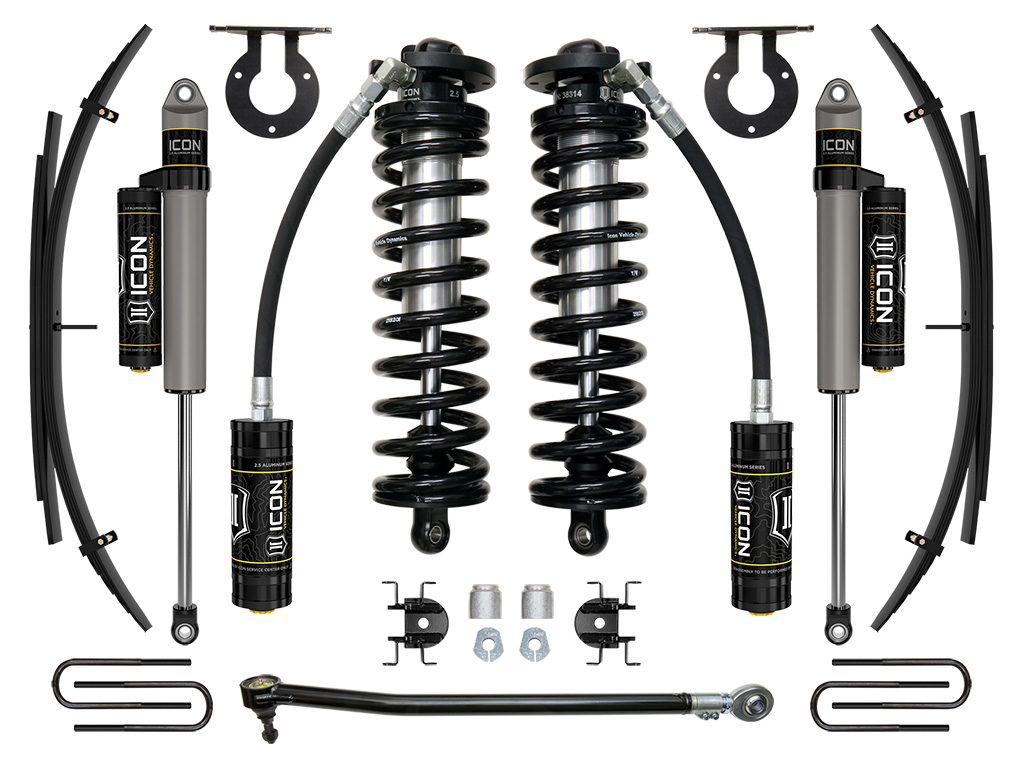 ICON 2017-2024 Ford F-250/F-350 Super Duty 4WD, 2.5-3" Lift, Stage 3 Coilover System w/ Expansion Packs