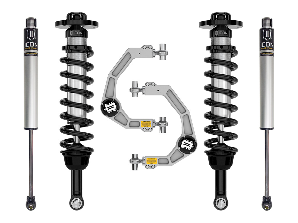 ICON 2021-2023 Ford F-150 4WD, 2.75-3.5" Lift, Stage 1 Suspension System, Billet UCA