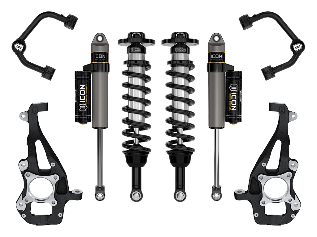 ICON 2021-2023 Ford F-150 4WD, 3.5-4.5" Lift, Stage 2 Suspension System, Tubular UCA