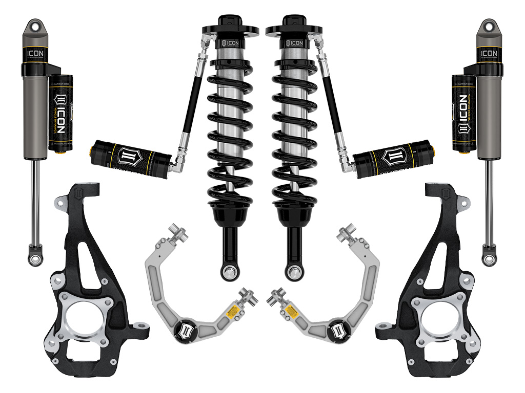 ICON 2021-2023 Ford F-150 4WD, 3.5-4.5" Lift, Stage 3 Suspension System, Billet UCA