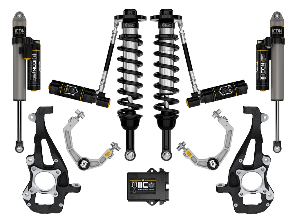 ICON 2021-2023 Ford F-150 4WD, 3.5-4.5" Lift, Stage 5 Suspension System, Billet UCA