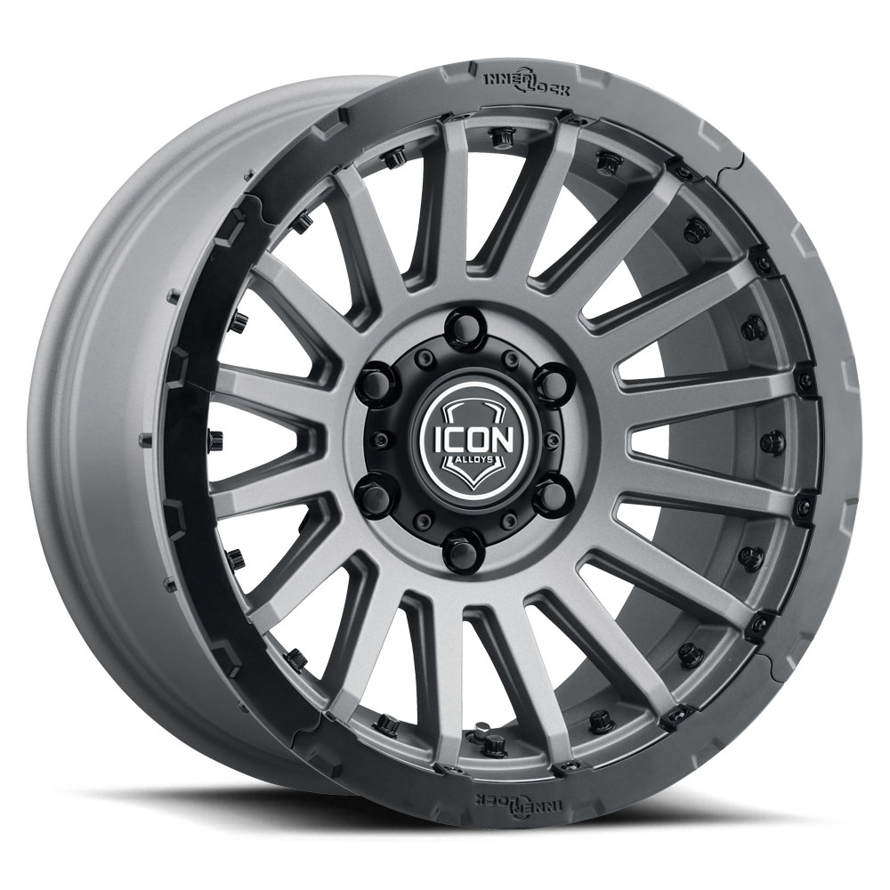 ICON Alloys Recon Pro, Charcoal, 17 x 8.5 / 8 x 170, 6mm Offset, 5" BS