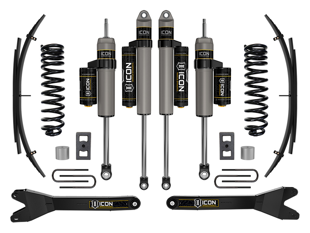 ICON 2023-2024 Ford F-250/F-350 Super Duty 4WD Gas, 2.5" Lift, Stage 2 Suspension System w/ Radius Arms and Expansion Packs