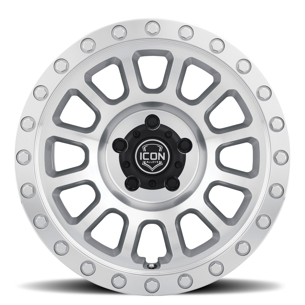 ICON Alloys Hulse, Silver Machined, 17 x 8.5 / 5 x 5, -6mm Offset, 4.5" BS