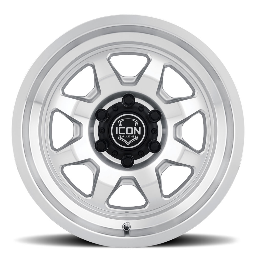 ICON Alloys Nuevo, Silver Machined, 17 x 8.5 / 5 x 5, -6mm Offset, 4.5" BS