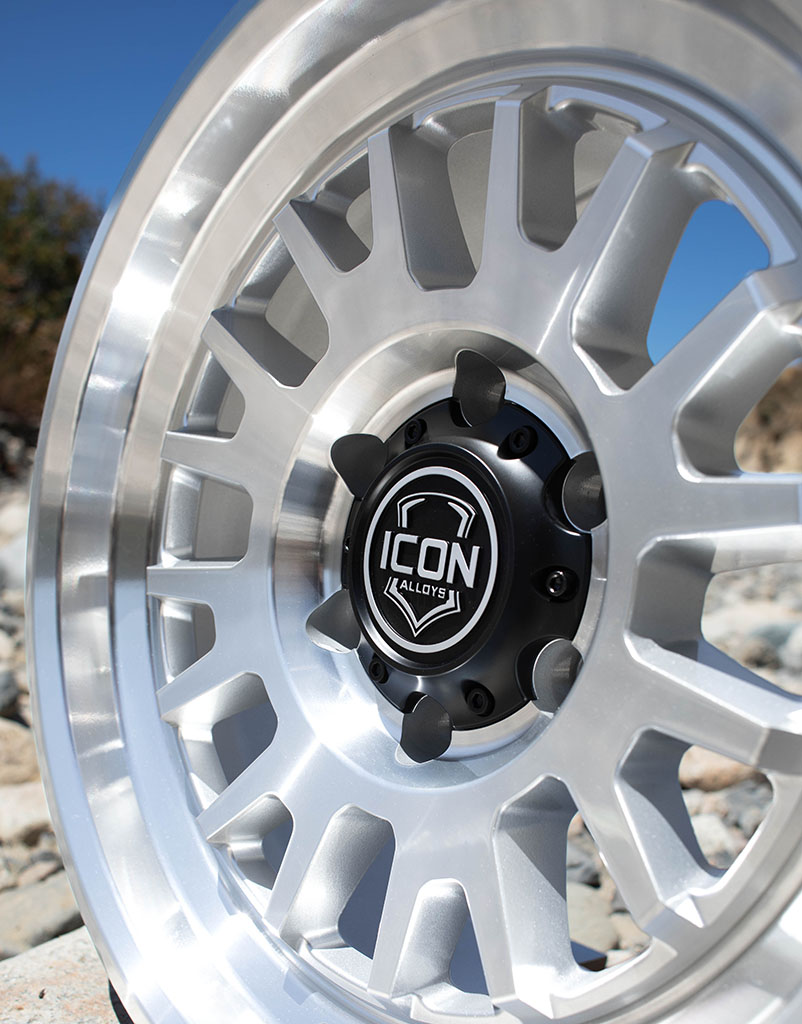 ICON Alloys Anza, Silver Machined, 17 x 8.5 / 5 x 5, -6mm Offset, 4.5" BS