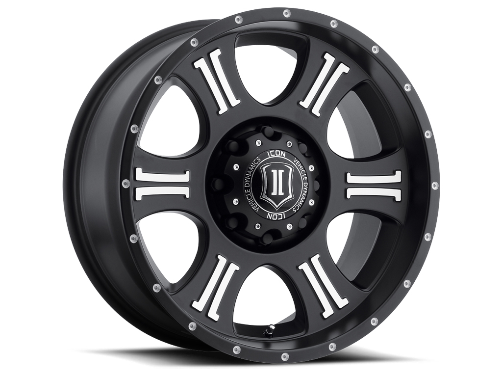 ICON Alloys Shield, Satin Black, Machined, 20x9 / 5x150, 16mm Offset, 5.625" BS