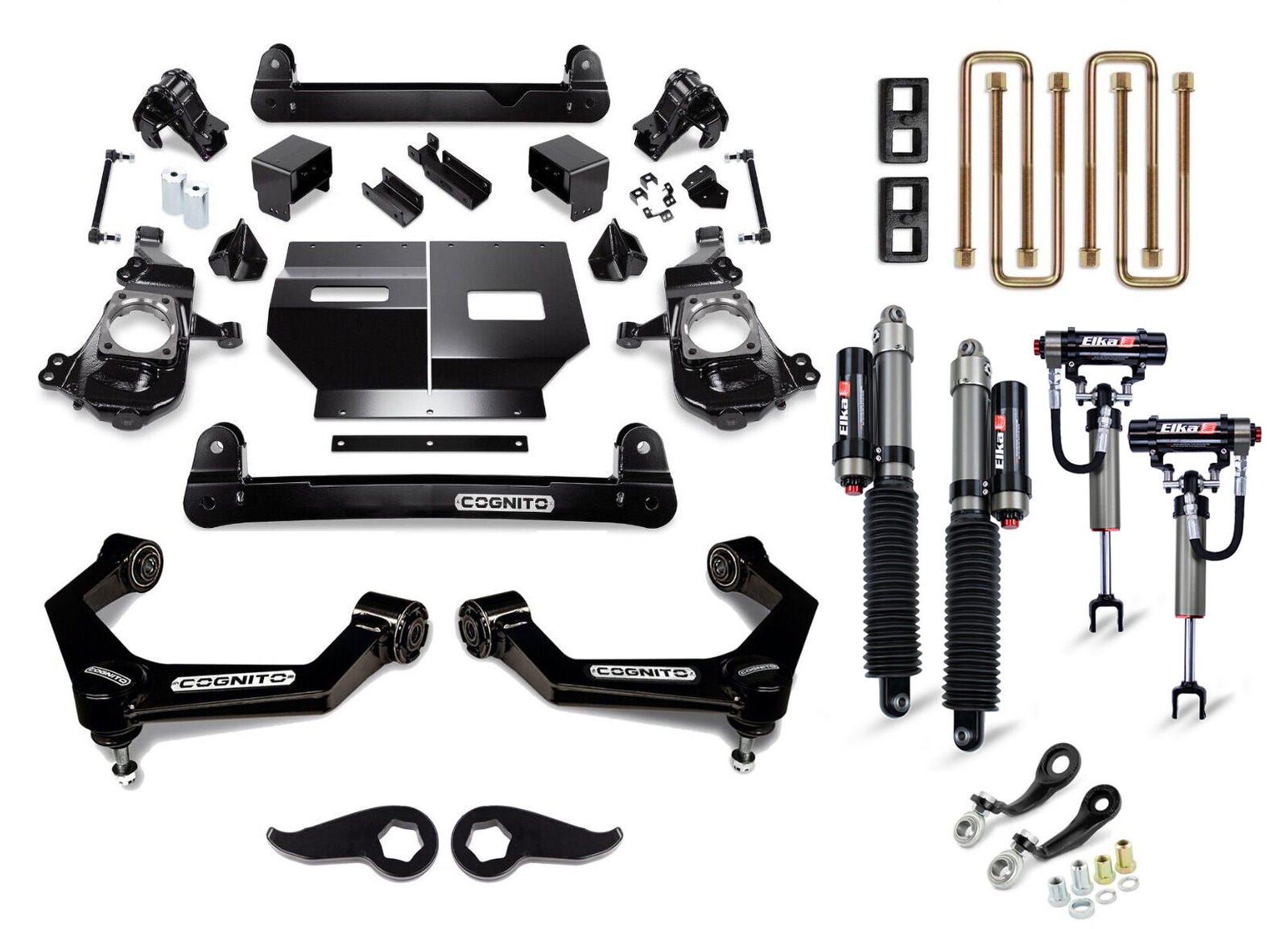 Cognito 5-Inch Elite Lift Kit With Elka 2.5 Reservoir Shocks For 2020-2024 Silverado/Sierra 2500/3500 2WD/4WD