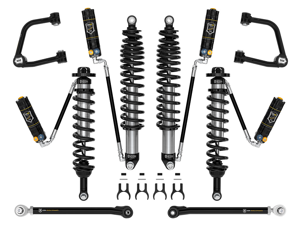 ICON 2021-2023 Ford Bronco, Non-Sasquatch, 3-4" Lift, Stage 6 Suspension System, CDXS, Tubular, Heavy Rate Rear Spring