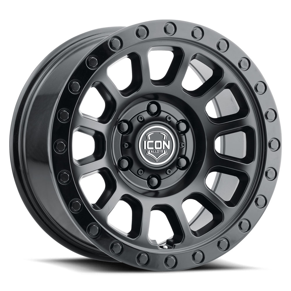 ICON Alloys Hulse, Double Black, 17 x 8.5 / 6 x 5.5, 25mm Offset, 5.75" BS