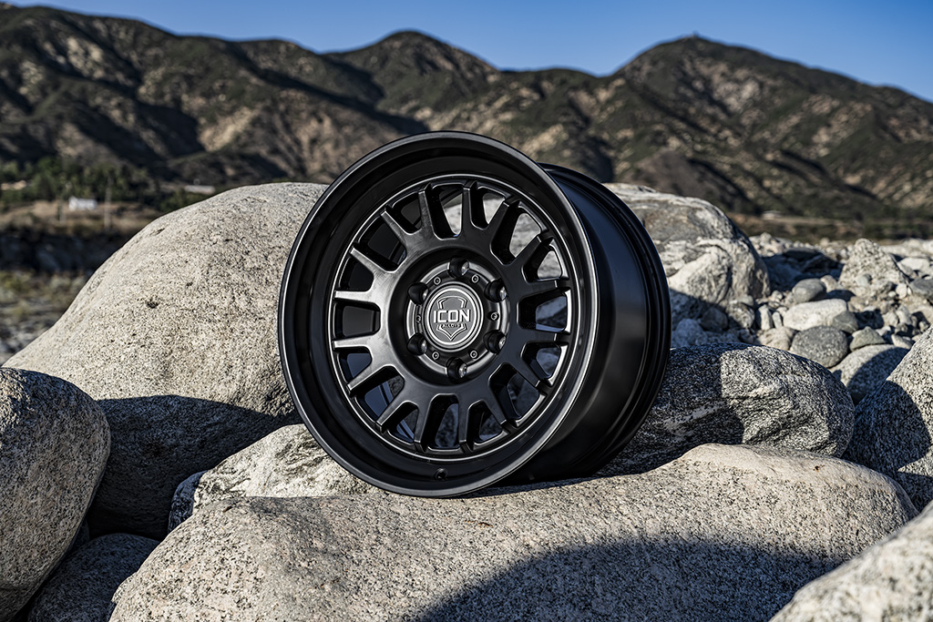 ICON Alloys Anza, Satin Black, 17 x 8.5 / 5 x 150, 25mm Offset, 5.75" BS